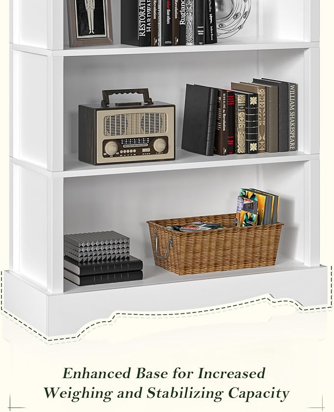 TVU 5-Tier Wooden Bookshelf, 65 Inch Tall Bookshelf - Image 9