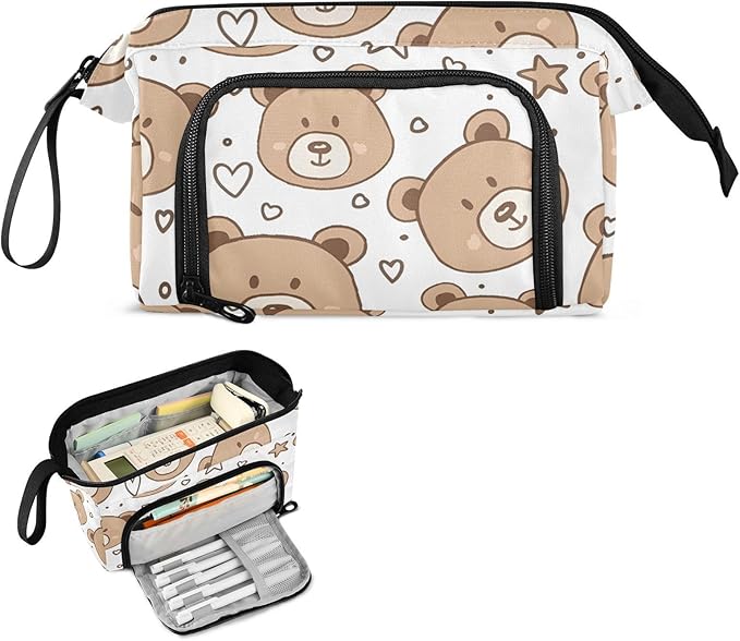 Bolaz Big Capacity Pencil Pen Case Pouch Bag School College Office Organizer - Image 2