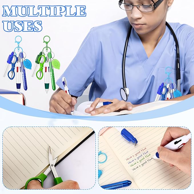 12 pcs Nurse Pen Set Two Colors Blue Green Include Permanent Marker Pen Pen - Image 4