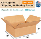 Medium Moving & Shipping Boxes 10 x 8 x 3 inches - Image 2
