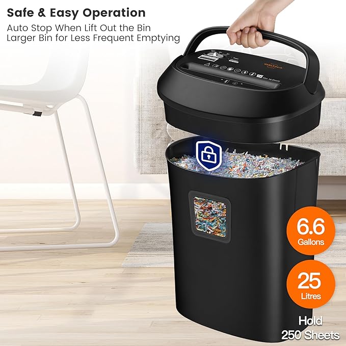 VidaTeco Paper Shredder 58dB 14-Sheet Cross-Cut Shredder - Image 6