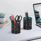 EasyPAG Black Pen Holder for Desk, 2 Pack Round Pen Organizer, Brush Holder for - Image 7