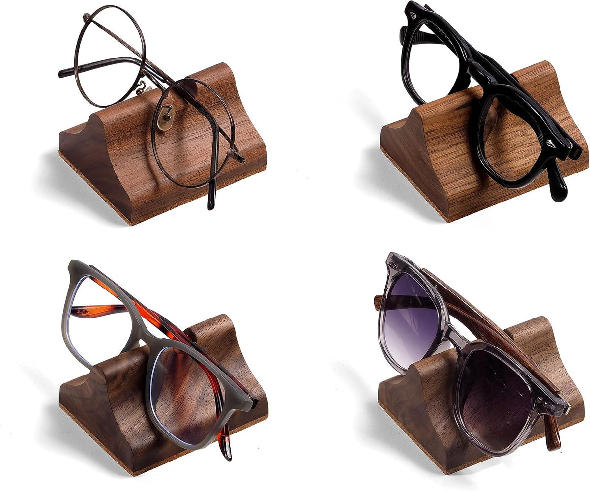Wooden Glasses Stand, Eyeglass Stand for Desk or Nightstand