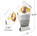 9 1/4" Personalized Award Glass Plaque, Personalized as Awards and Trophies, Glass Awards Plaques as Retirement and Employee of the Month Plaque, Appreciation and Leadership Gifts Designs (Design 6)