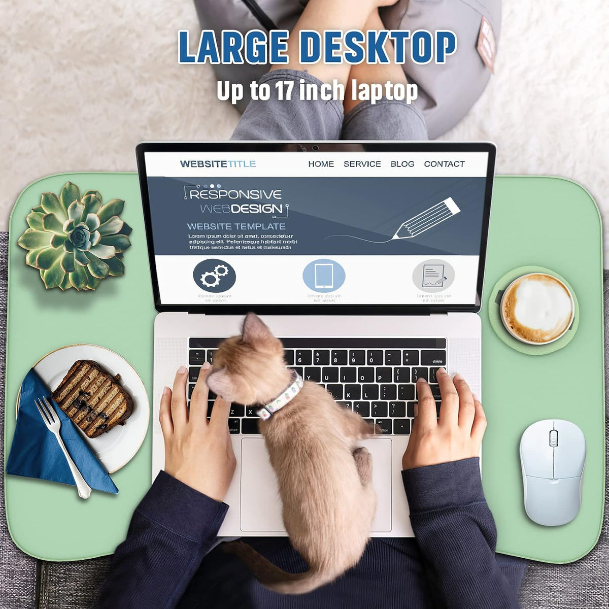 Fayquaze Portable Foldable Laptop Bed Desk with Storage Drawer and Cup Holder...