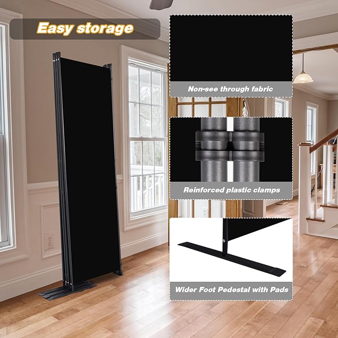 CHOSENM Room Divider, 4 Panel Folding Privacy Screens - Image 4