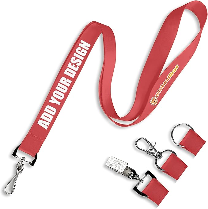Wristband Bros Custom Lanyards For ID Badges, Keys & More | Add Text & Logos | by WristbandBros