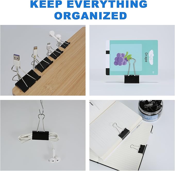 Binder Clips Assorted Sizes Including Extra Large Medium Small Mini and Micro - Image 6