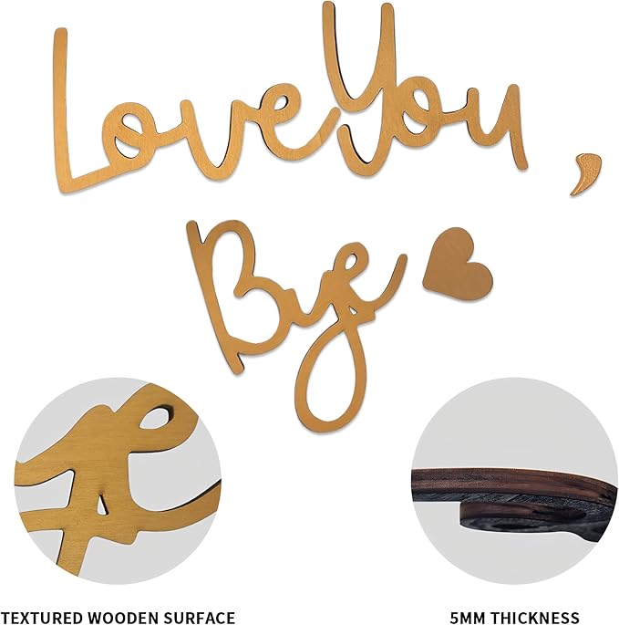 Wall Decor Gold Love You Bye Sign Hallway Entryway Door Wall Art Boho Decor - Image 4