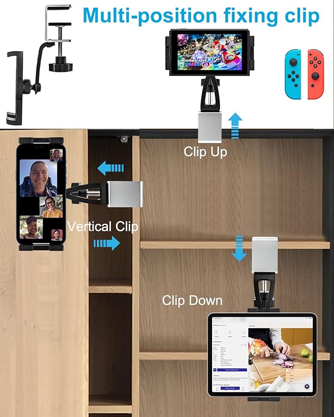 woleyi Kitchen Cabinet Tablet Mount, Easy-Install Under Cabinet Tablet Holder - Image 2
