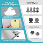 GOOLADA Pack of 56 Black Magnetic Push Pins, Fridge Magnets - Image 5