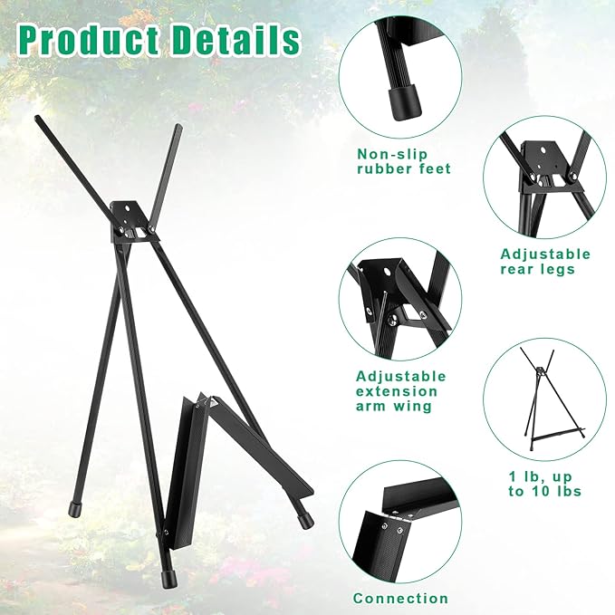 Xinnun 12 Pcs Aluminum 15'' to 21'' High Tabletop Easel Display Adjustable - Image 3