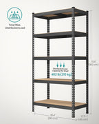 songmics set of 2 5-tier boltless assembly storage, close-up detail