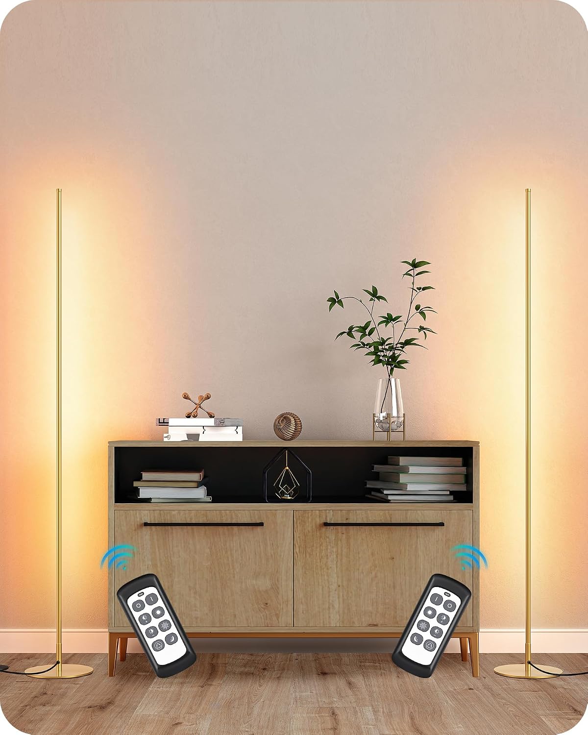 EDISHINE 2 Pack 57.5” Corner Lamp with Remote, 7 CCT Adjustable & Dimmable