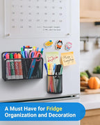 Magnetic Pen Holder, Metal Strong Magnet Pen Cup Magnetic Marker Storage Basket - Image 7