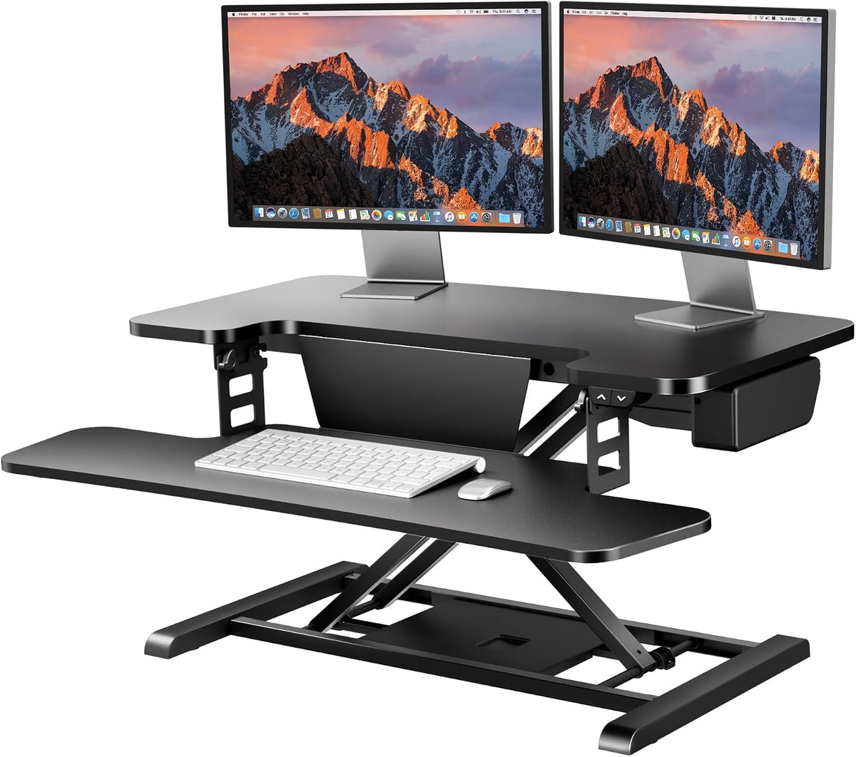 SANODESK 32" Electric Standing Desk Converter, Height Adjustable Riser