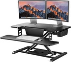 SANODESK 32" Electric Standing Desk Converter, Height Adjustable Riser by sanodesk