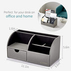 Vlando Office Desk Organizer Leather Desktop Organizer Caddy - Image 4