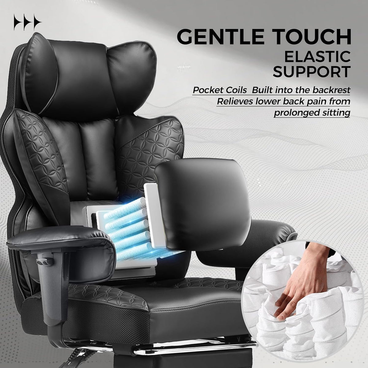 comhoma big and tall office chair heavy duty, side view
