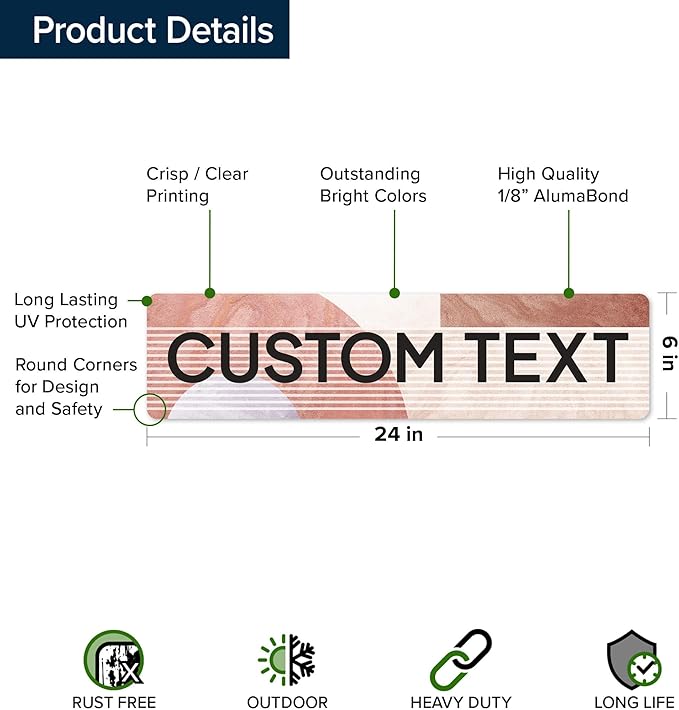 Custom Sign, Custom Street Sign, 11 Font Colors, 13 Font Styles, 4 Hole Options - Image 6