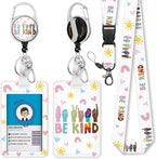Be Kind Lanyards for Id Badges, Cute Hand Sign Badge Reel Heavy Duty by Giancomics