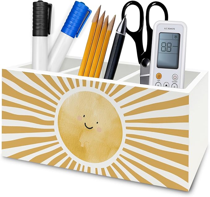 QZQE Boho Yellow Sunshine Pen Pencil Holder Organizer by Unknown