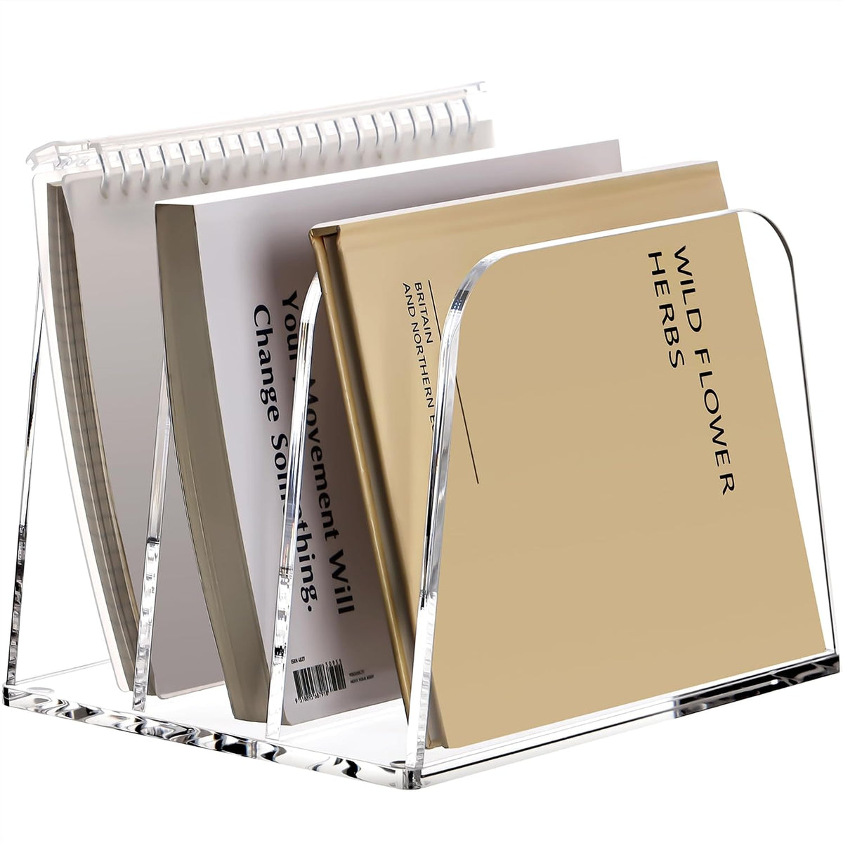 YUXUN Desk File Organizer,3-Section Vertical Clear Acrylic Desk Organizer Fil...