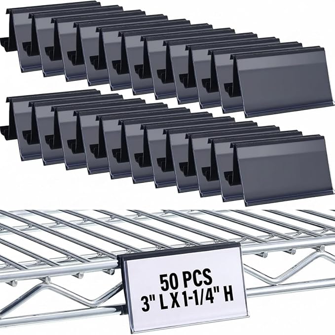 Kathfly 50 Pcs Wire Shelf Label Holders Compatible by Kathfly