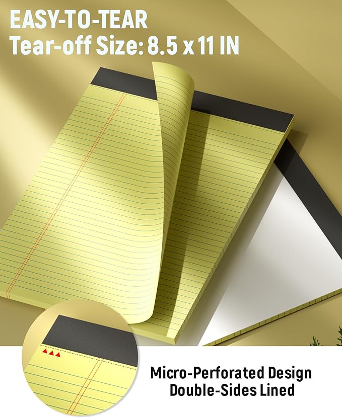 24 Pack Legal Pads 8.5 x 11 College Ruled Writing Pads, 720 Sheets Legal Note - Image 3