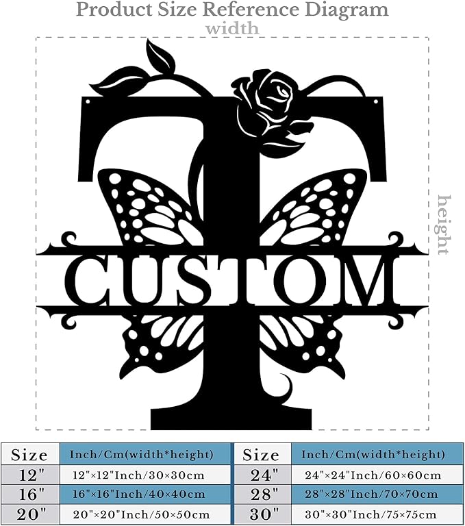 Personalized Custom Letter Name metal Signs, Custom Black Letter Monogram Wall - Image 5