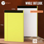 Yellow Legal Pads 8.5 x 11 Note Pads, 3 Pack Yellow Notepads 8.5 x 11 Wide - Image 2
