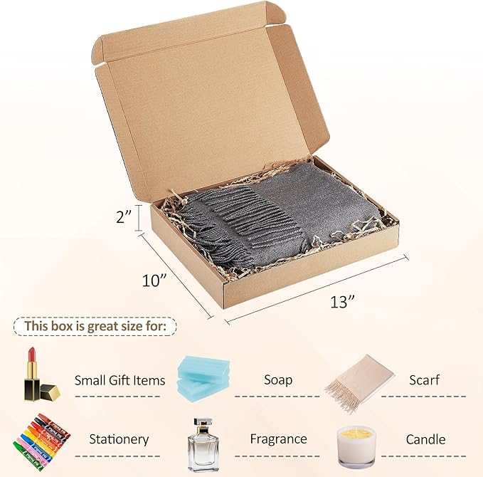 Eupako 13x10x2" Brown Shipping Boxes Corrugated Box Mailers 20 Pack Cardboard - Image 2
