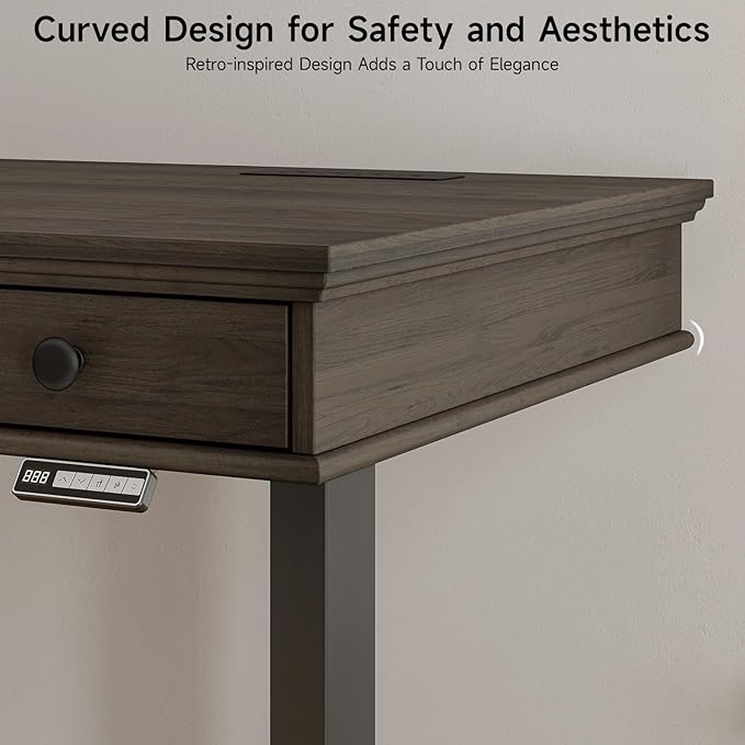 ONBRILL Standing Desk with Drawers, 55 x 23 Inch Electric Height Adjustable - Image 4