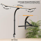 led desk lamp with clamp, eye-carying desk light shown in use