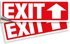 iSYFIX Exit Signs Stickers 2 Pack 12x4 Inch by iSYFIXPREMIUMSIGNS