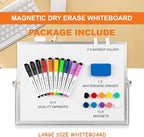Dry Erase WhiteBoard, Aisuoker 16 x 12inch Magnetic Desktop Whiteboard - Image 2
