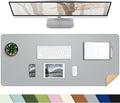 Desk Mat, 35.4" x 17" Leather Desk mat, Double-Sided Desk Pad, Desk matt by AFIING