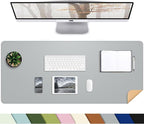 Desk Mat, 35.4" x 17" Leather Desk mat, Double-Sided Desk Pad, Desk matt by AFIING