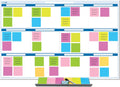 Sky Blue 12 Section Task, Objective and Goals Planning System Horizontal 24"