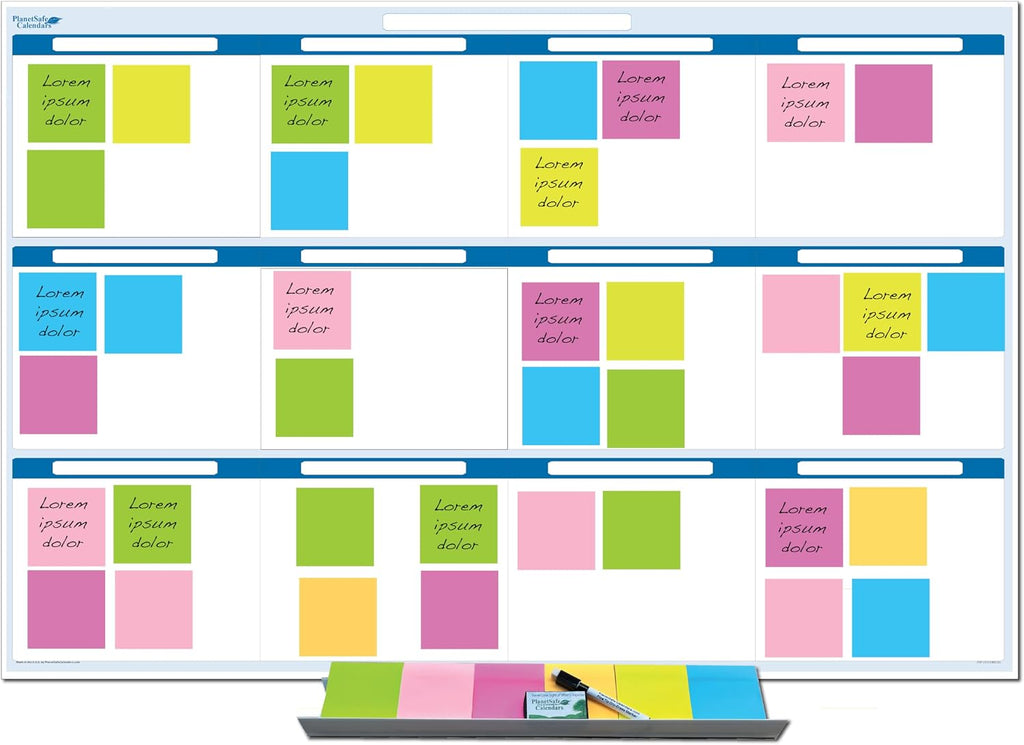 Sky Blue 12 Section Task, Objective and Goals Planning System Horizontal 32"