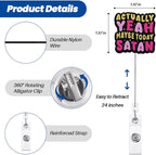 Actually Yeah Maybe Today Satan Funny Nurse Badge Reel, Retractable ID Card - Image 4