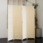 Loomveil 4 Panel Room Divider Folding Privacy Screen, 67 inch Bamboo Panel - Image 3