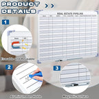 Lincia 36"x 24" Real Estate Whiteboard Lined White Board Dry Erase Real Estate - Image 3