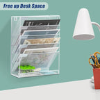 EASEPRES Desk File Organizer Mesh 6-Tier, Hanging Wall Mount Document - Image 6