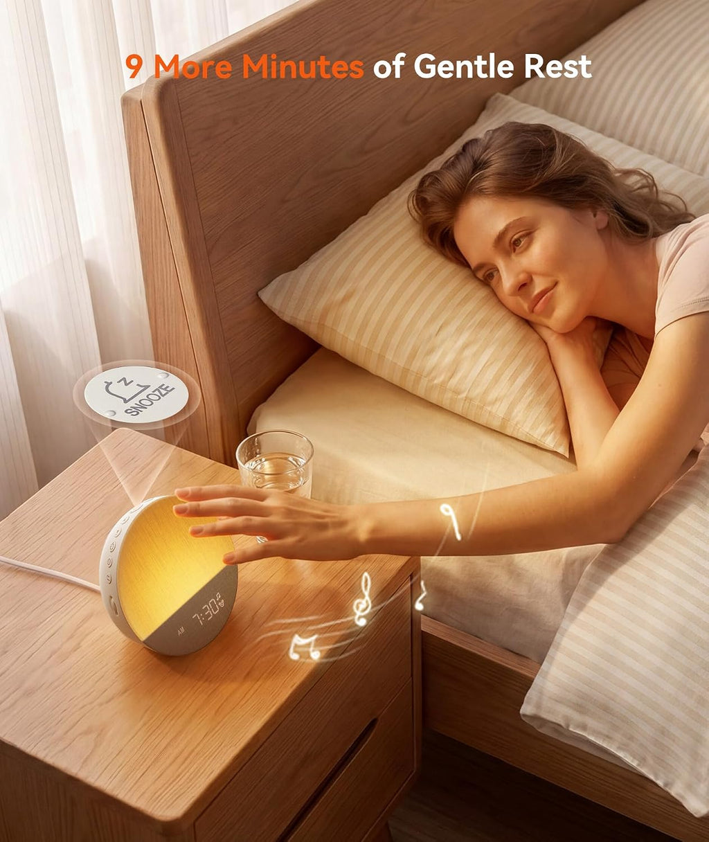 dreamegg sunrise alarm clock, natural wake up light, package contents