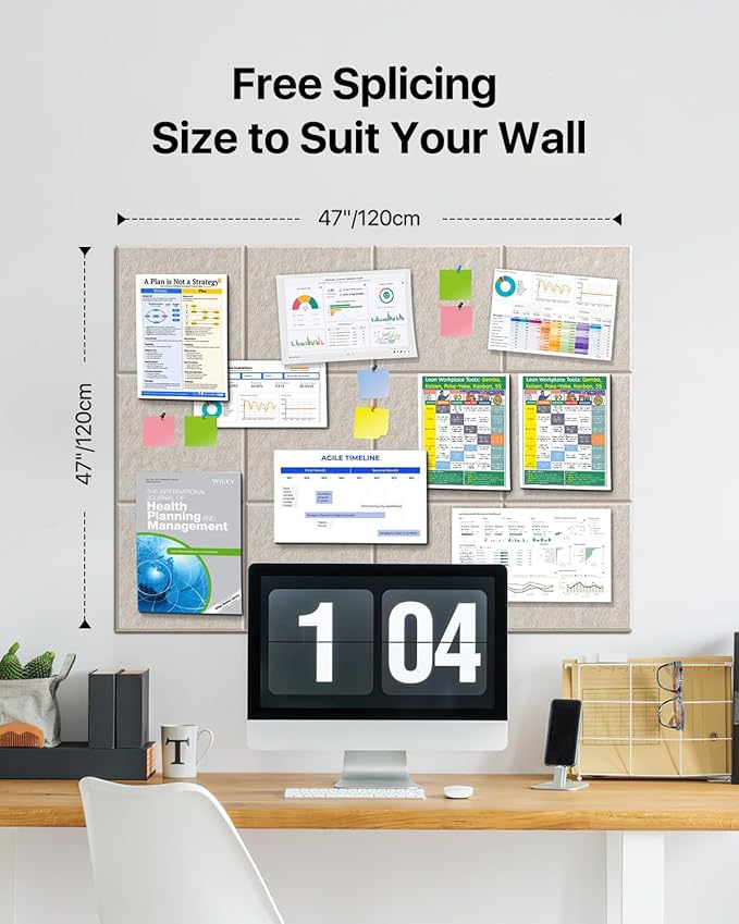 Large Cork Boards for Walls, Cork Boards for Office Decor, Felt Board - Image 2