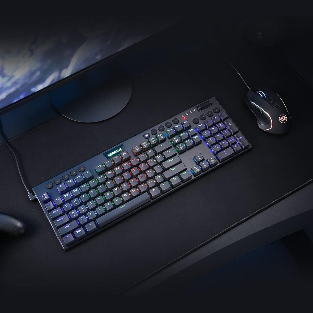 Redragon K619 Horus RGB Mechanical Keyboard, Ultra-Thin Designed Wired Gaming...
