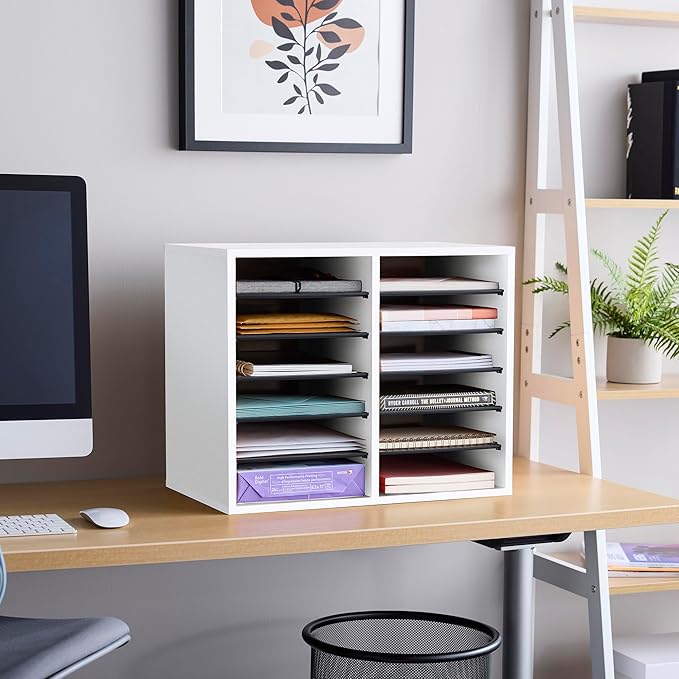 Safco Wooden Paper and Mail Organizer - Image 3