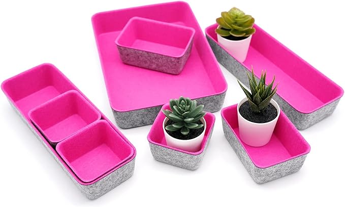 Welaxy Desk Drawer Organizer Tray Set, 8-Piece Office Drawer Organizers - Image 6
