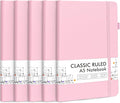 feela 5 Pack Notebooks Journals Bulk, Hardcover Notebook Classic Ruled Lined by feela